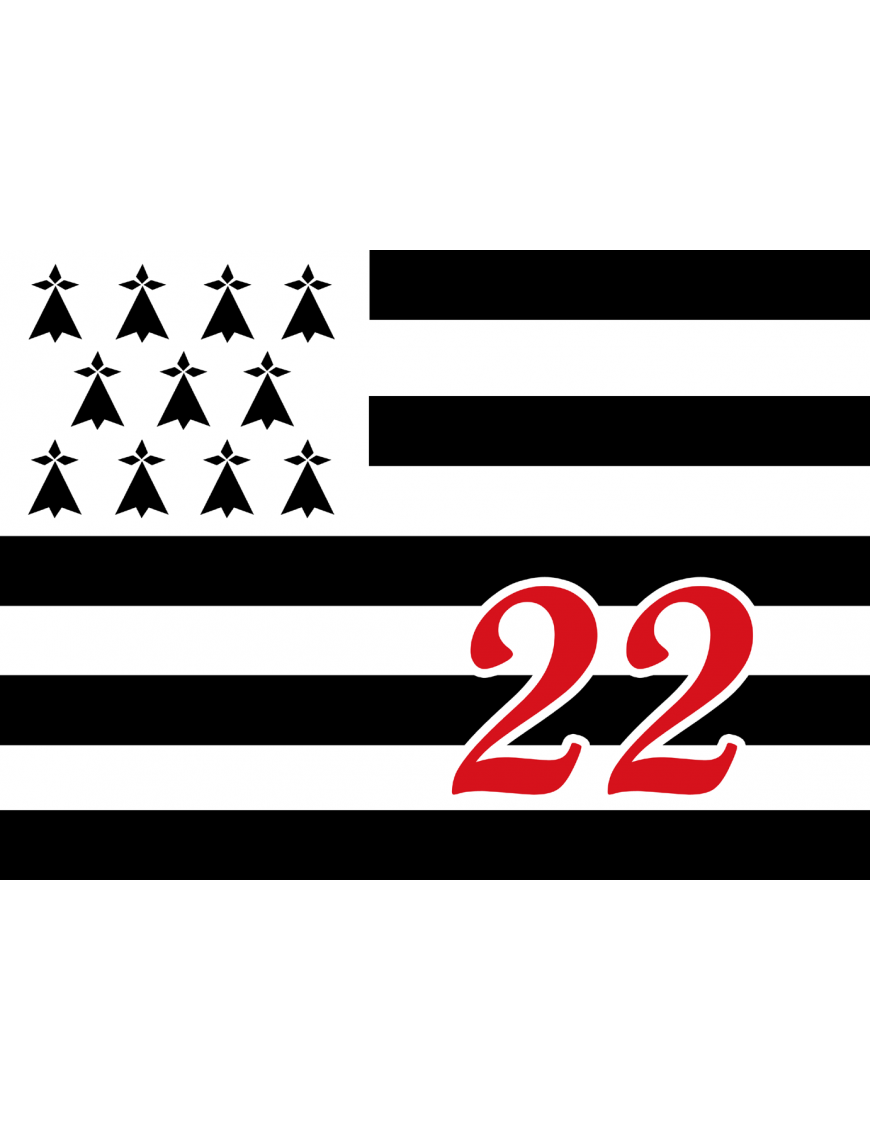 Drapeau Breton 22 - 29x21cm - Sticker/autocollant