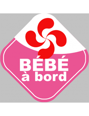 bébé à bord fille Basque - 15cm - Sticker/autocollant