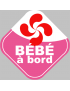 bébé à bord fille Basque - 15cm - Sticker/autocollant