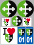 Bourg en Bresse (8 autocollants variés) - Sticker/autocollant