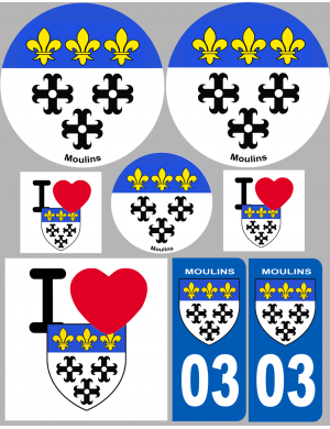 Moulins (8 autocollants variés) - Sticker/autocollant