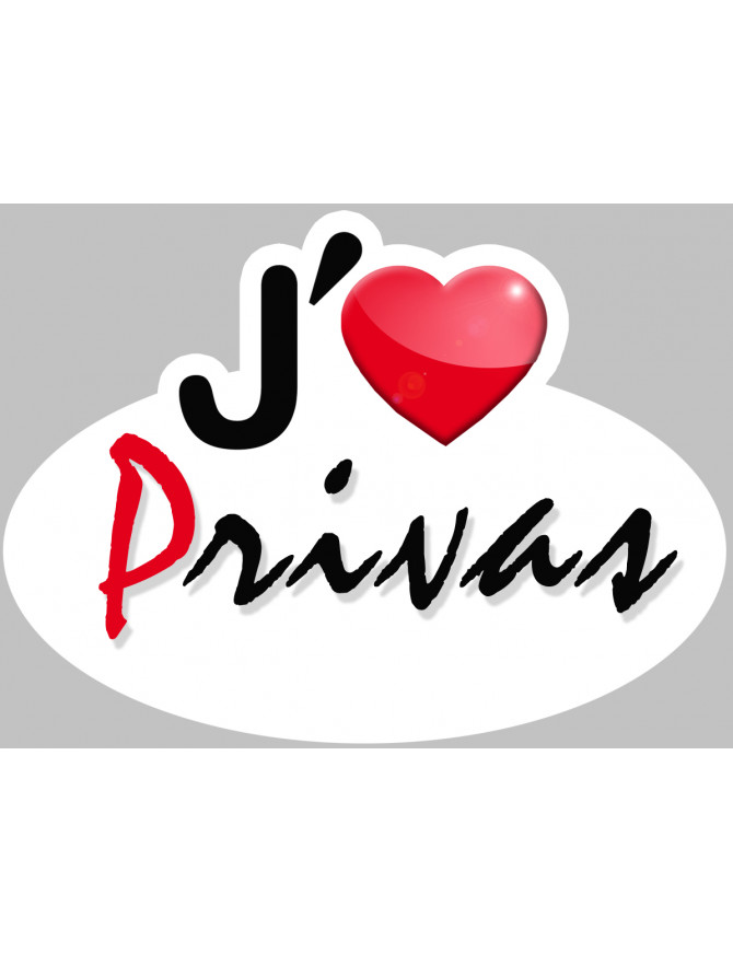 j'aime Privas (5x3.7cm) - Sticker/autocollant