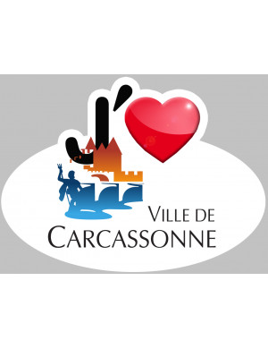 j'aime Carcassonne (5x3.5cm) - Sticker/autocollant