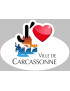 j'aime Carcassonne (5x3.5cm) - Sticker/autocollant