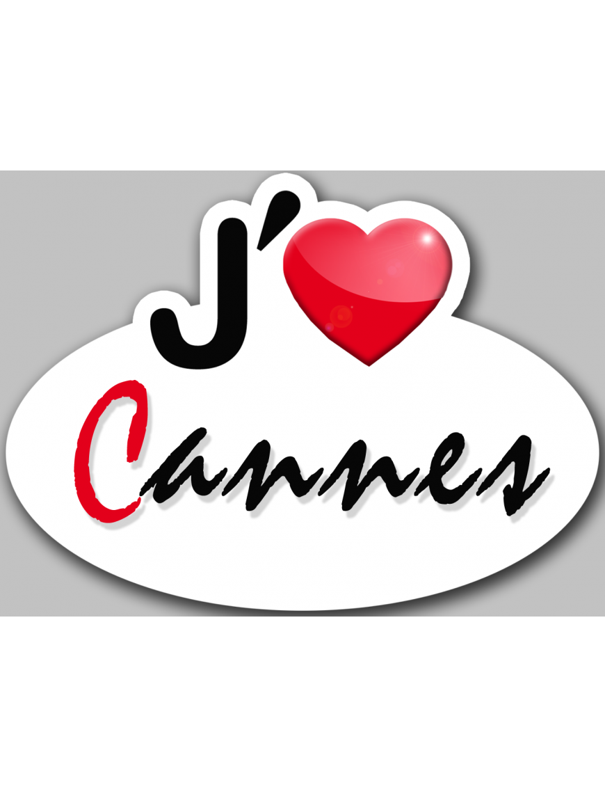 j'aime Cannes - 5x3.5cm - Sticker/autocollant