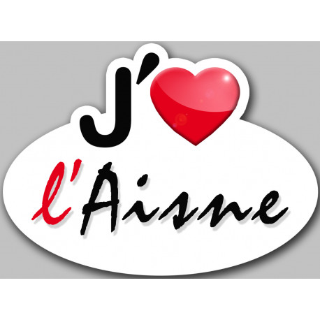 j'aime l'Aisne (15x11cm) - Sticker/autocollant