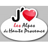 j'aime les Alpes-de-Haute-Provence (15x11cm) - Sticker/autocollant