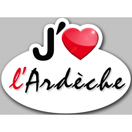 j'aime l'Ardèche (15x11cm) - Sticker/autocollant