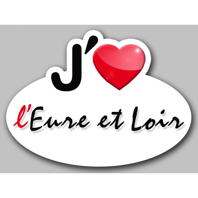 j'aime l'Eure-et-Loir (15x11cm) - Sticker/autocollant