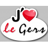 j'aime le Gers (15x11cm) - Sticker/autocollant