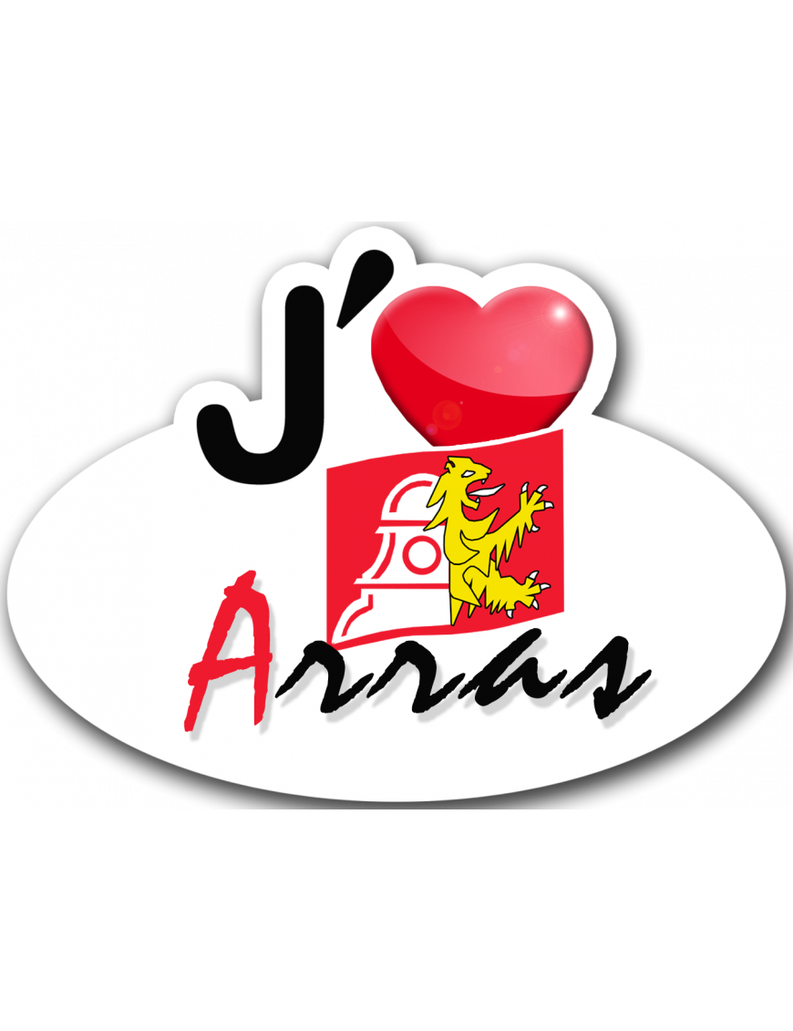 j'aime Arras - 15x11cm - Sticker/autocollant