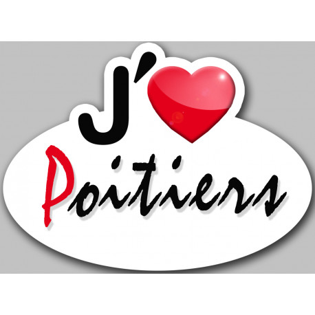 j'aime Poitiers - 5x3.7cm - Sticker/autocollant