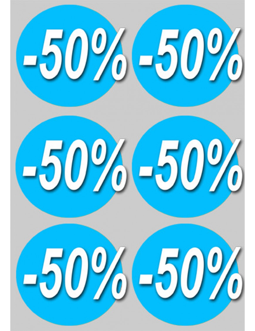 Soldes remise 50% (6 fois 10cm) - Sticker/autocollant