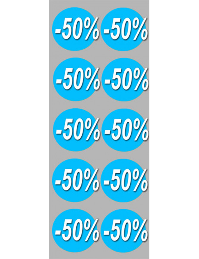 Soldes remise 50% (10 fois 5cm) - Sticker/autocollant