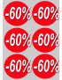 Soldes remise 60% (6 fois 10cm) - Sticker/autocollant