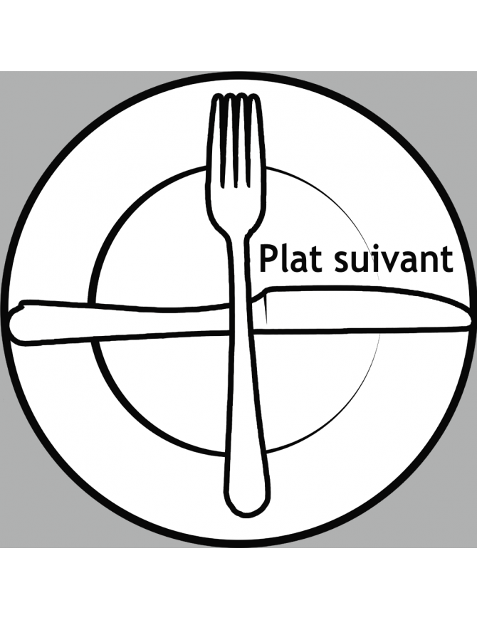 couverts plat suivant (20cm) - Sticker/autocollant