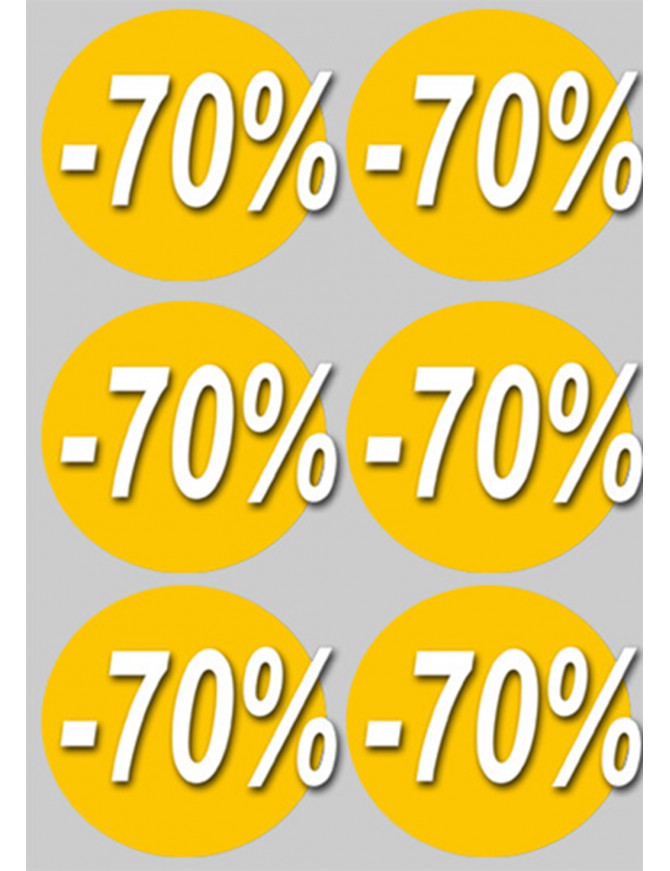 Soldes remise 70% (6 fois 10cm)  - Sticker/autocollant