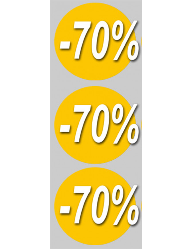 Soldes remise 70% (3 fois 10cm) - Sticker/autocollant