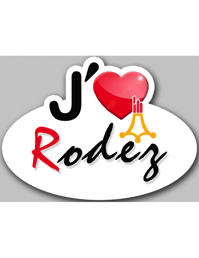 j'aime Rodez (5x3.7cm) - Sticker/autocollant