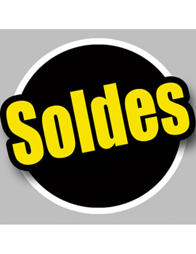 Soldes Rond Noir et Jaune - 20cm - Sticker/autocollant