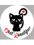 chat lunatique - 20x20cm - Sticker/autocollant