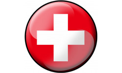 drapeau Suisse rond - 15cm - Sticker/autocollant