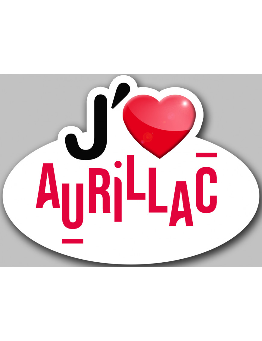 J'aime Aurillac - 15x11cm - Sticker/autocollant