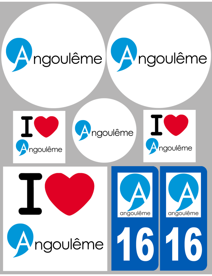 Angoulême (8 autocollants variés) - Sticker/autocollant