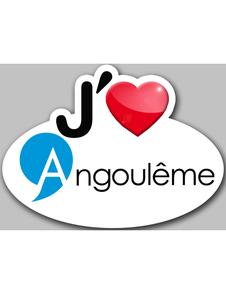 J'aime Angoulême - 15x11cm - Sticker/autocollant