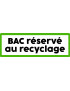 Bac réservé au recyclage - 20x7cm - Sticker/autocollant