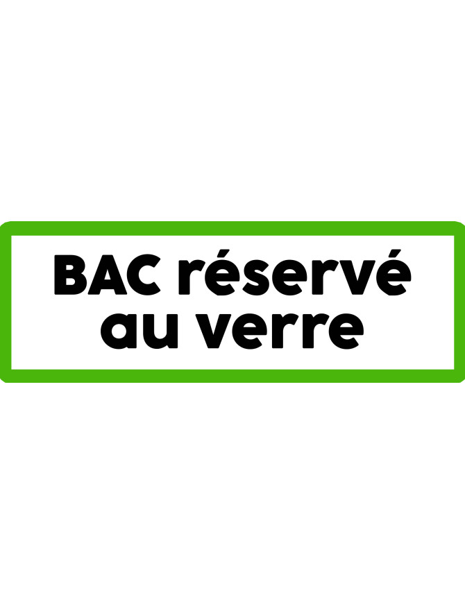 Bac réservé au verre - 29x10cm - Sticker/autocollant