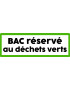 Bac réservé déchets verts - 20x7cm - Sticker/autocollant