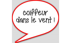 coiffeur dans le vent - 15x13.5cm - sticker/autocollant