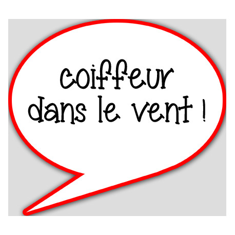 coiffeur dans le vent - 15x13.5cm - sticker/autocollant