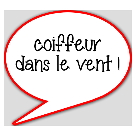 coiffeur dans le vent - 15x13.5cm - sticker/autocollant