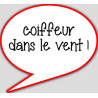 coiffeur dans le vent - 15x13.5cm - sticker/autocollant