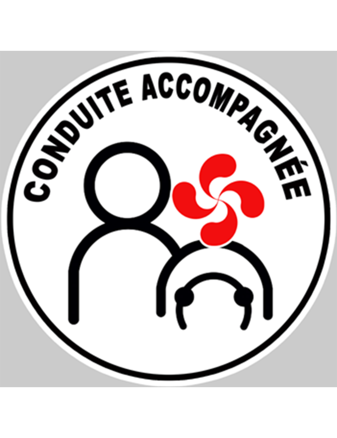 conduite accompagnée Basque - 15cm - Sticker/autocollant