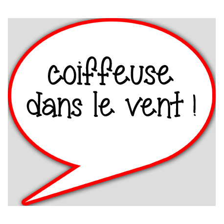 coiffeuse dans le vent - 10x9cm - sticker/autocollant