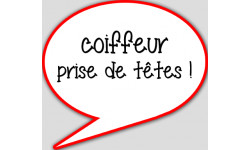 coiffeur prise de tête - 10x9cm - sticker/autocollant