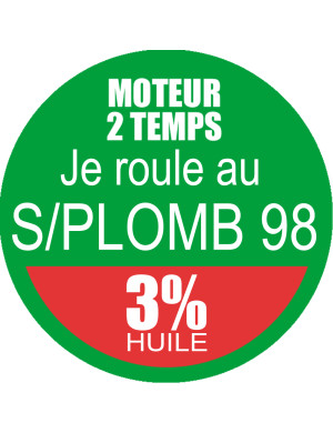 SANS PLOMB 98 mélange 3 pourcent - 10cm - Sticker/autocollant