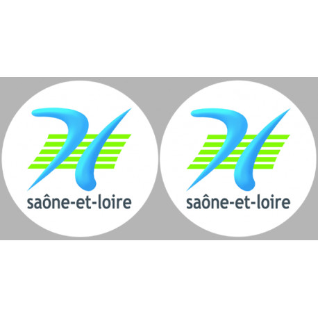 département de la Saône et Loire - 2fois 10cm - Sticker/autocollant