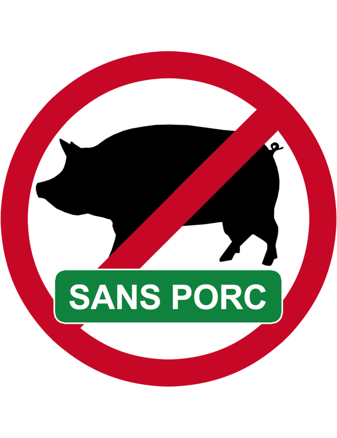 Sans porc  - 20x20cm - Sticker/autocollant