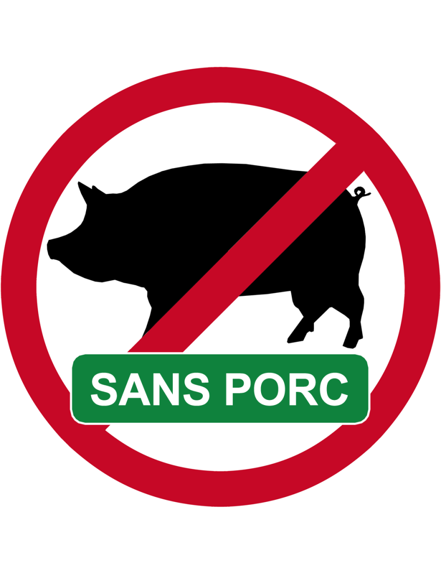 Sans porc  - 10x10cm - Sticker/autocollant