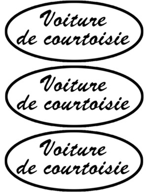 Voiture de Courtoisie (3 fois 20x9cm) - Sticker/autocollant