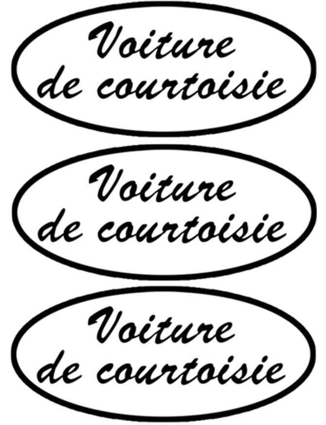 Voiture de Courtoisie (3 fois 20x9cm) - Sticker/autocollant