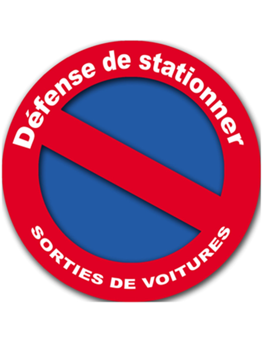 Défense de Stationner (20cm) - Sticker/autocollant