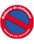 Défense de Stationner (20cm) - Sticker/autocollant