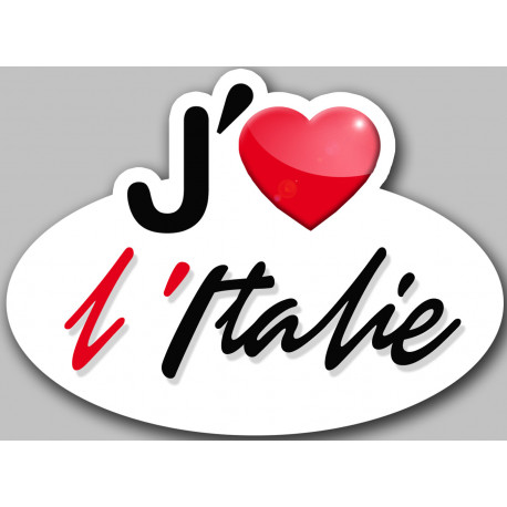 J'aime l'Italie - 5x3.7cm - Sticker/autocollant