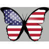 effet papillon USA - 10x7cm - Sticker/autocollant