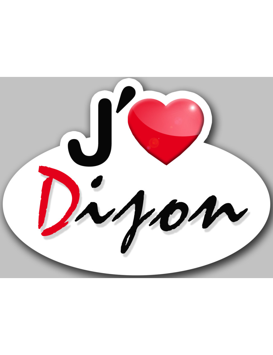 j'aime Dijon (15x11cm) - Sticker/autocollant